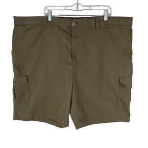 HB Cargo Shorts Mens 50 R Khaki Flat Front Comfort Waistband